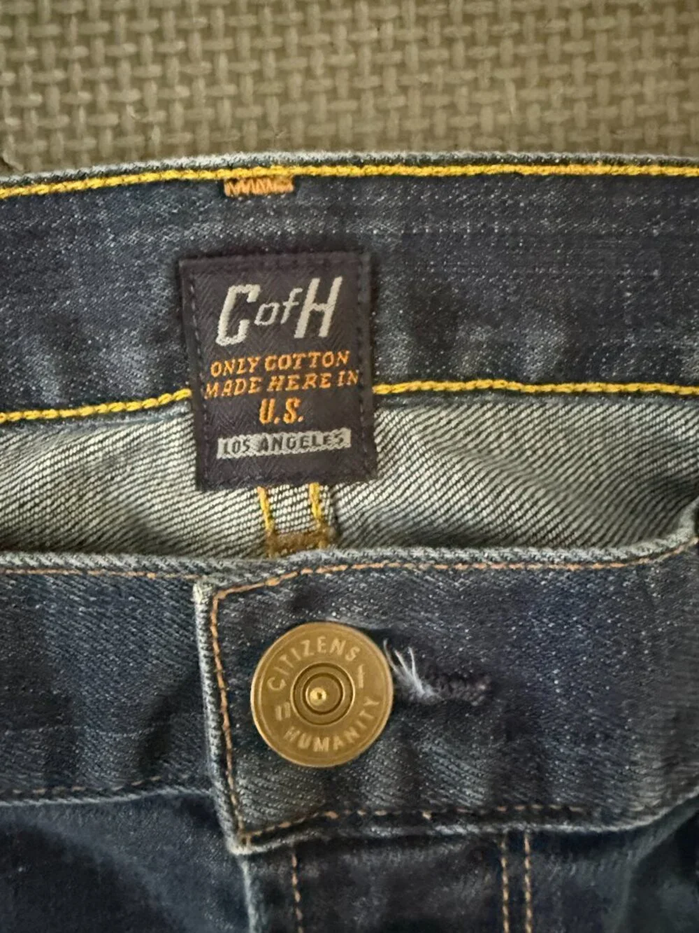 Men's Citizens of Humanity Straight Leg Mid Rise Jeans- W 30/ L 28- Dark Wash